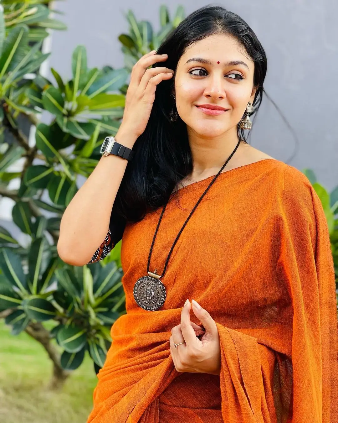 MALAYALAM ACTRESS ANARKALI NAZAR PHOTOS IN TRADITIONAL ORANGE SAREE